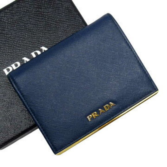 Prada Wallet Navy Blue Saffiano leather - Picture 1 of 3